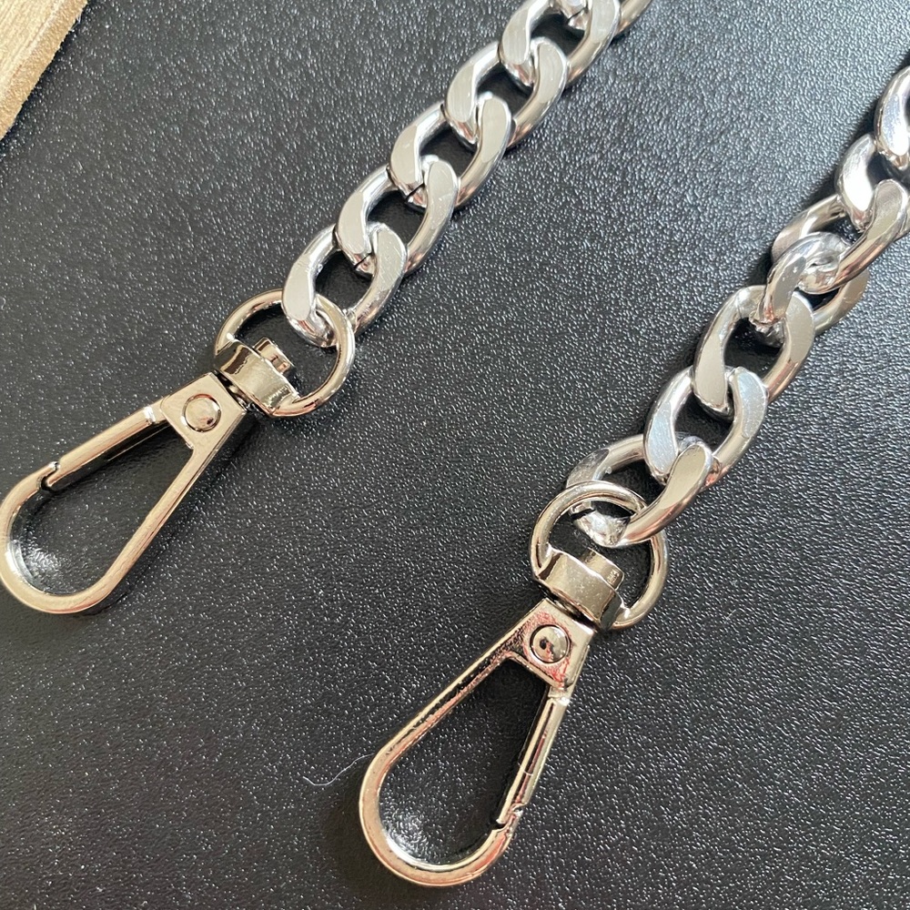 Shoulder metal Chain Replacement strap silver 15.7"